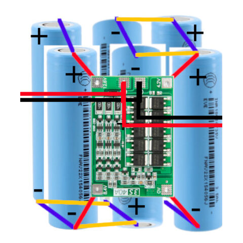 18650 lithium cells ×6